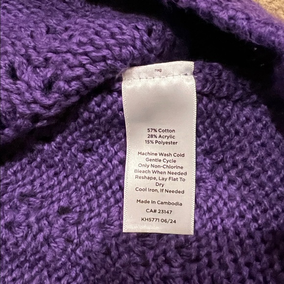 Talbots Rich Purple Cowl Neck Sweater - Picture 5 of 9